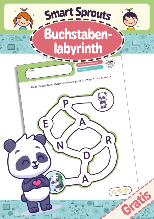 Panda Buchstabenlabyrinth (4–6 Jahre)
